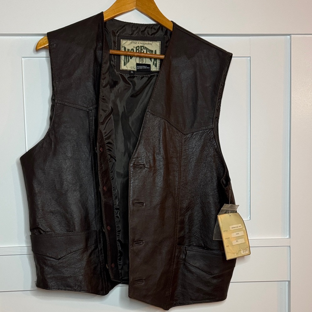 Mo Betta Vintage Brown Leather Vest